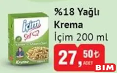 İÇİM %18 YAĞLI KREMA 200 ML